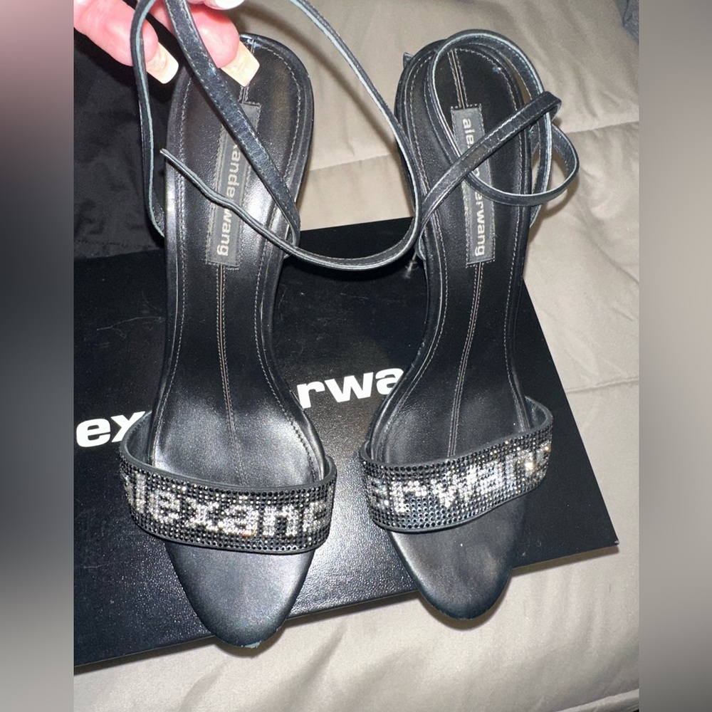 Jane crystal logo Alexander Wang heels